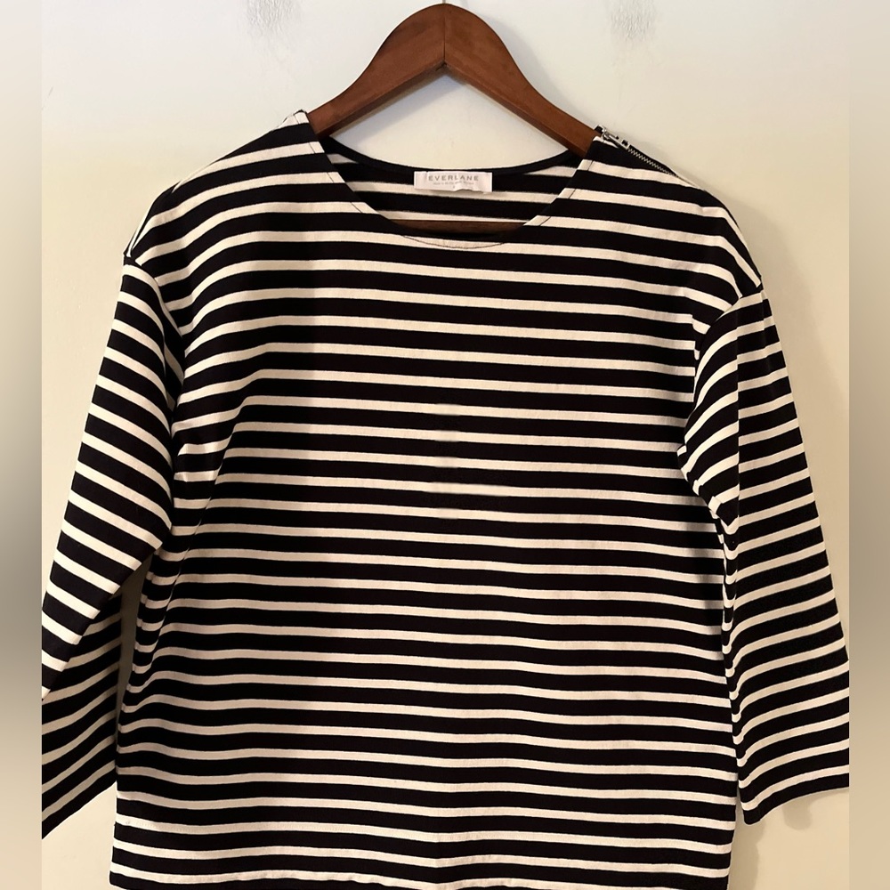 Everlane Black snd White Striped Shirt Size S